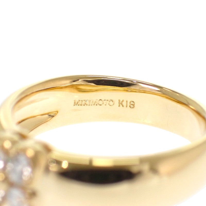 MIKIMOTO 御木本 花朵 14號 戒指 K18黃金 鑽石 女士【中古】【A級品】