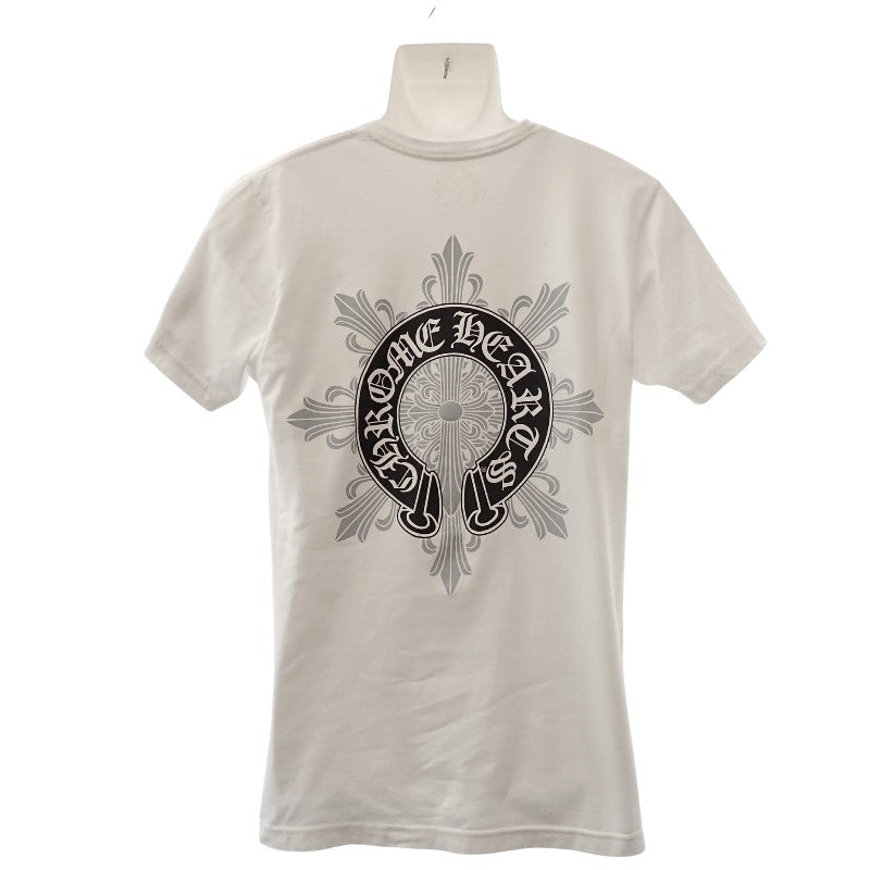 クロムハーツ CHROME HEARTS ホースシュー CHクロス M 半袖Tシャツ コットン ホワイト メンズ【中古】【ABランク】