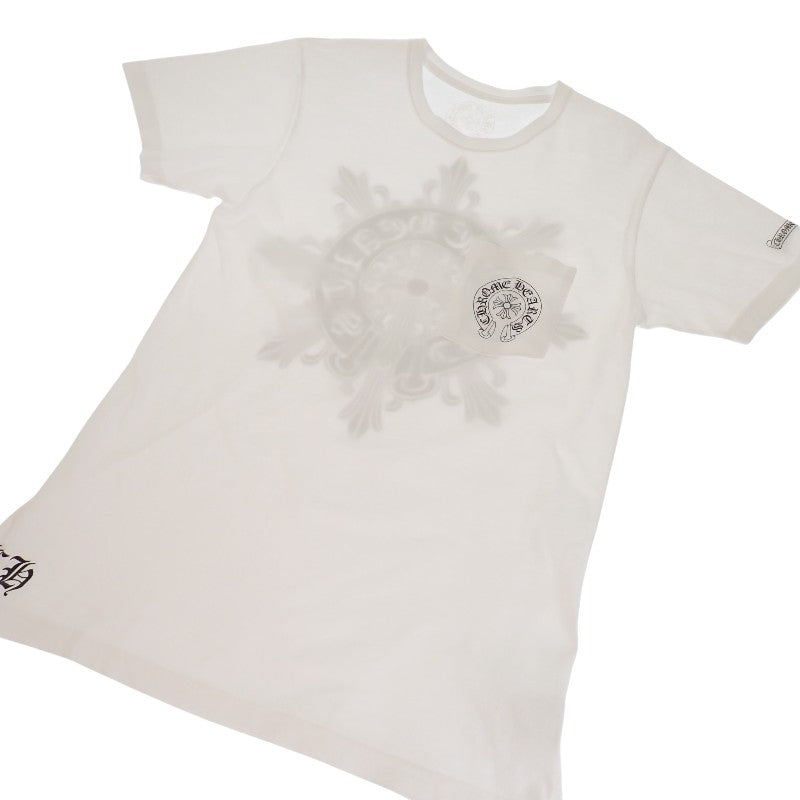CHROME HEARTS Horseshoe CH Cross M Short Sleeve T-Shirt Cotton White Men's