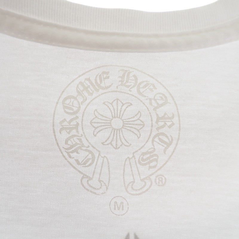 CHROME HEARTS Horseshoe CH Cross M Short Sleeve T-Shirt Cotton White Men's