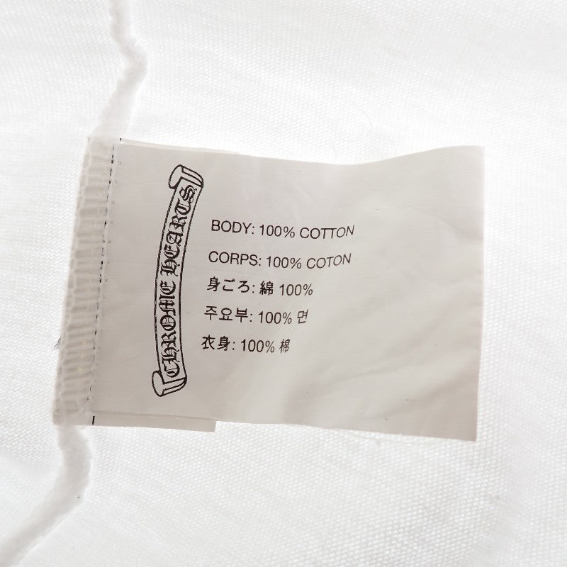 CHROME HEARTS Horseshoe CH Cross M Short Sleeve T-Shirt Cotton White Men's