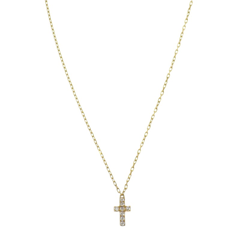 アーカー AHKAH クロスパヴェ VC0155010100 ネックレス K18イエローゴールド ダイヤモンド レディース【中古】【Aランク】