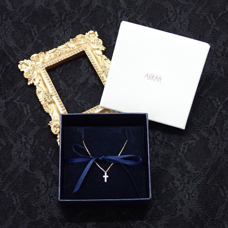 アーカー AHKAH クロスパヴェ VC0155010100 ネックレス K18イエローゴールド ダイヤモンド レディース【中古】【Aランク】