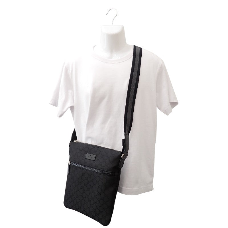 グッチ GUCCI GGナイロン アウトレット 449184 G1XHN 8615 ショルダーバッグ レザー ナイロン ブラック レディース メンズ【中古】【Aランク】