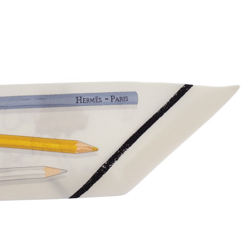 エルメス HERMES ツイリー A Vos Crayons 064221S_07 スカーフ シルク ホワイト レディース【中古】【ABランク】