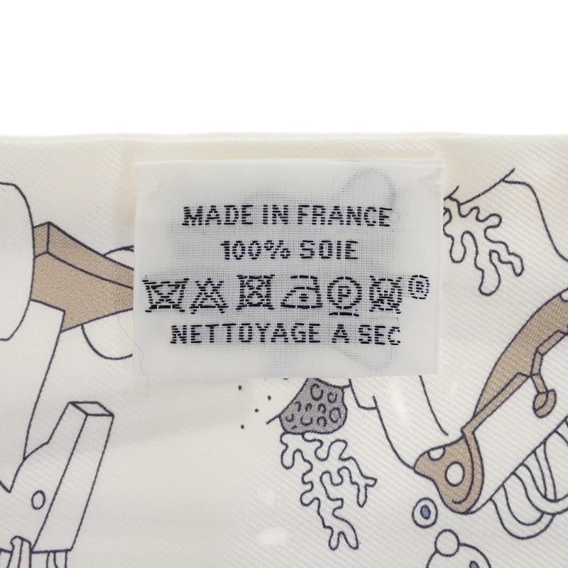 エルメス HERMES ツイリー A Vos Crayons 064221S_07 スカーフ シルク ホワイト レディース【中古】【ABランク】