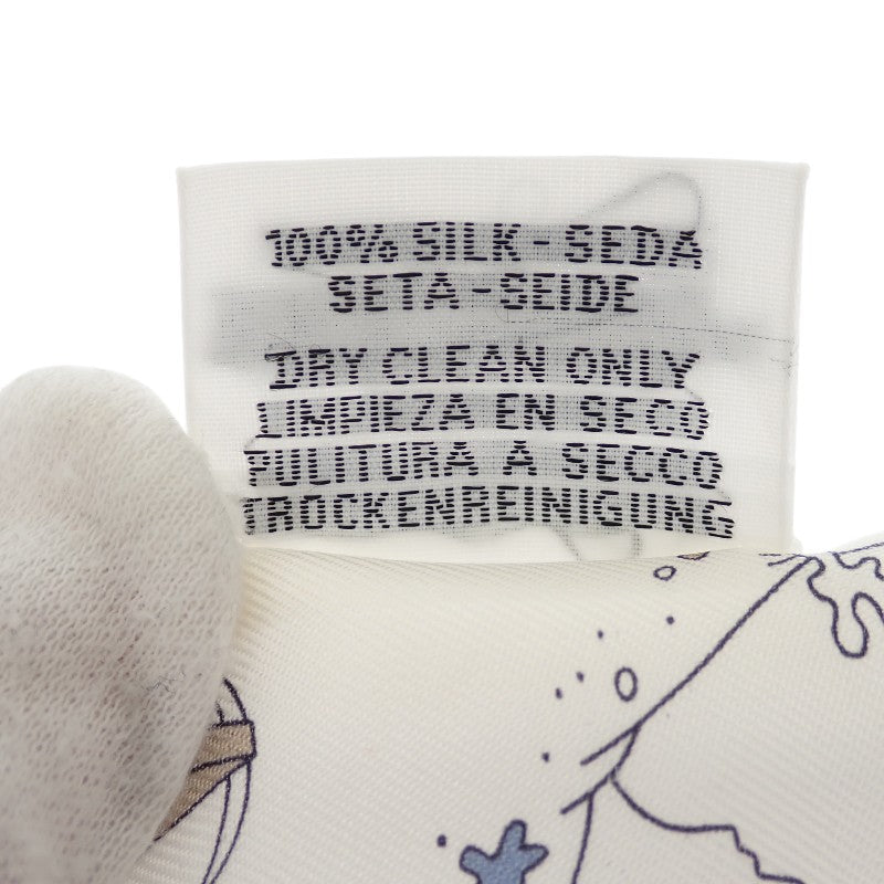 エルメス HERMES ツイリー A Vos Crayons 064221S_07 スカーフ シルク ホワイト レディース【中古】【ABランク】