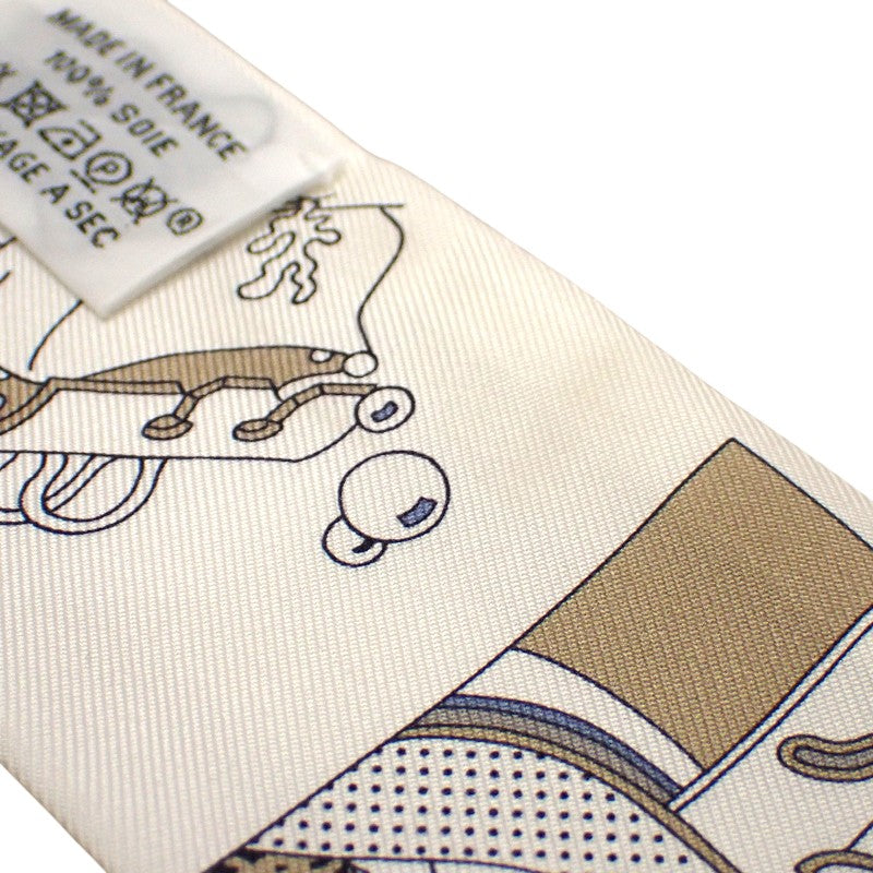 エルメス HERMES ツイリー A Vos Crayons 064221S_07 スカーフ シルク ホワイト レディース【中古】【ABランク】