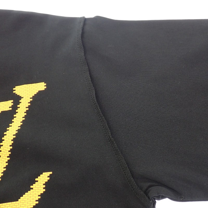 路易威登 LOUIS VUITTON Brick Print Logo Virgil Abloh M 短袖T恤 棉 黑色 黃色 男士【二手】【A級】