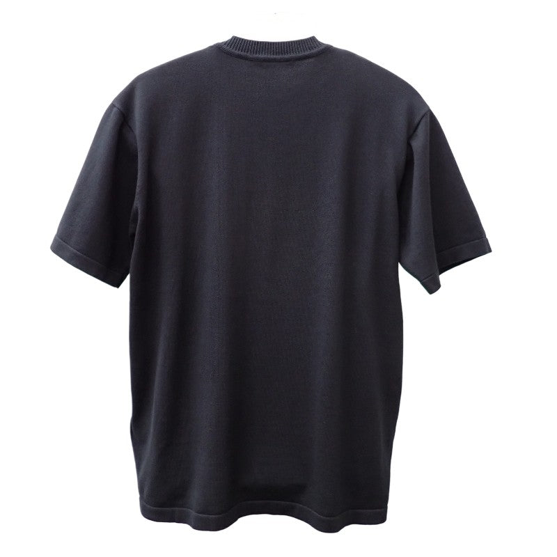ルイヴィトン LOUIS VUITTON シグネチャー ロゴ ニットTシャツ 23SS L 半袖Tシャツ コットン ブラック メンズ【中古】【ABランク】