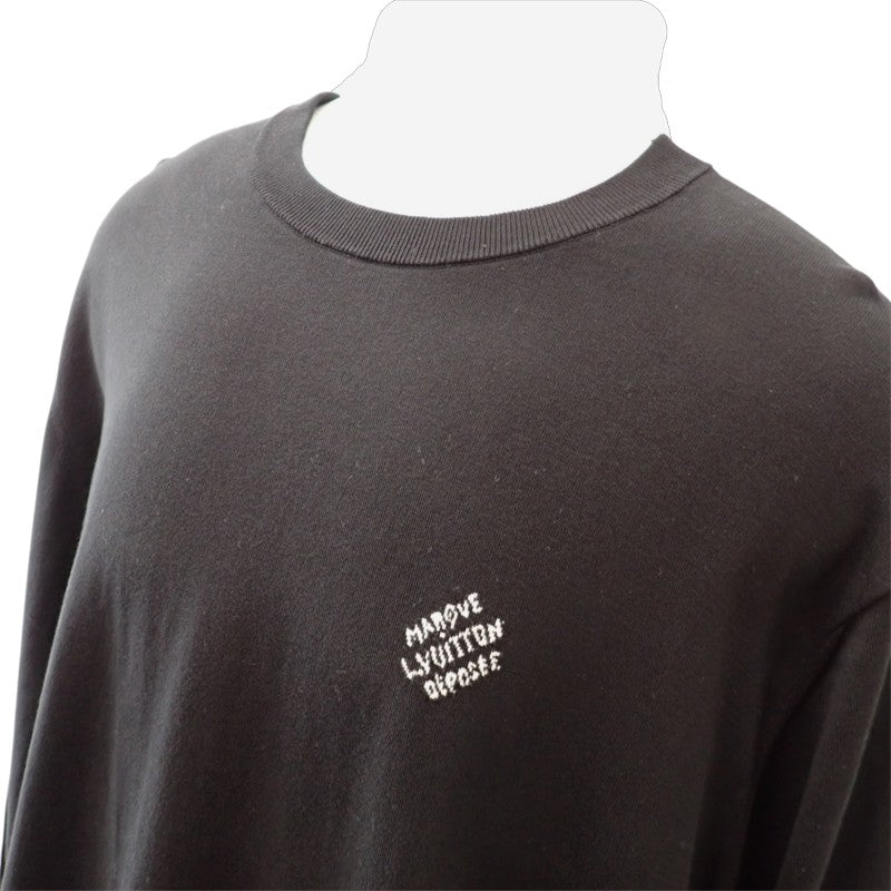 ルイヴィトン LOUIS VUITTON ロングスリーブコットンクルーネック L 1AGKMK ニット コットン ブラック メンズ【中古】【ABランク】
