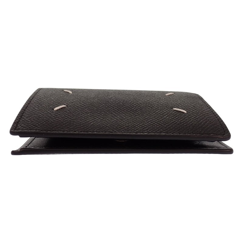 メゾンマルジェラ MAISON MARGIELA 4ステッチ 二つ折り ウォレット SA3UI0007P4745T8013 二つ折り財布 グレインレザー 牛革 ブラック レディース メンズ ユニセックス【中古】【Aランク】