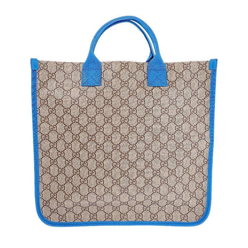 グッチ GUCCI GG トートバッグ 605831 FAFNQ 8576 トートバッグ ナイロン PU ベージュ ダークブラウン ブルー レディース キッズ【中古】【ABランク】