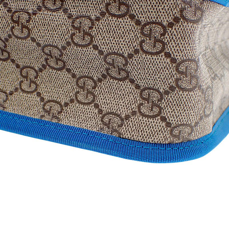 グッチ GUCCI GG トートバッグ 605831 FAFNQ 8576 トートバッグ ナイロン PU ベージュ ダークブラウン ブルー レディース キッズ【中古】【ABランク】