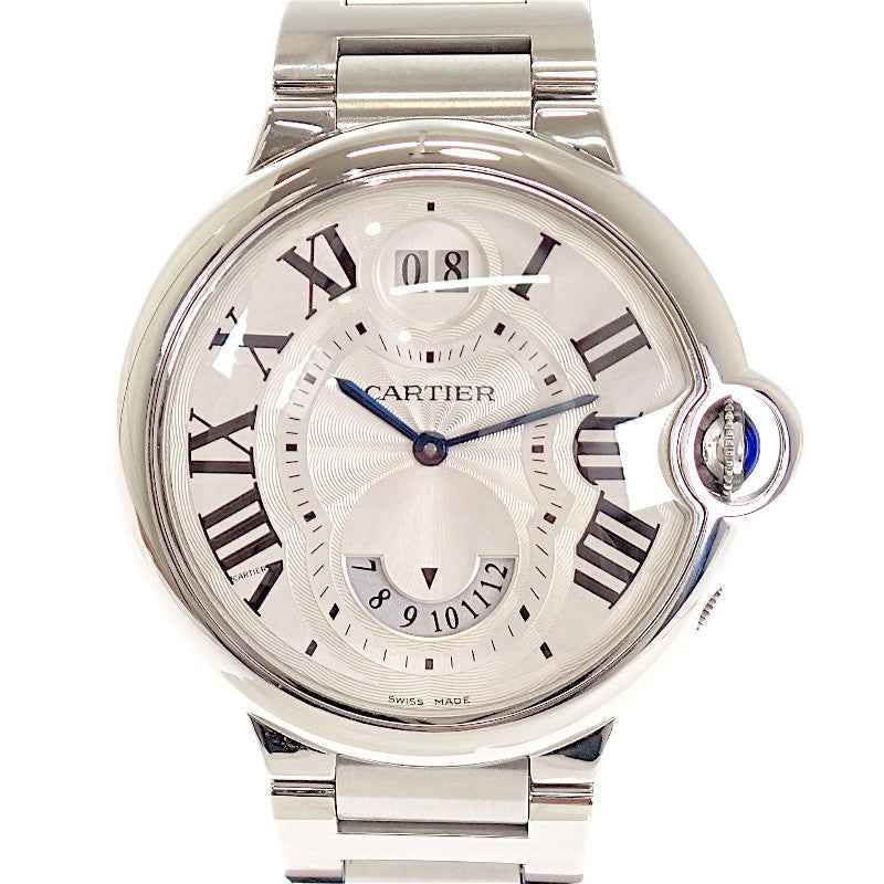 カルティエ CARTIER バロンブルー 2タイムゾーン W6920011 腕時計 ステンレススチール シルバー スイス製クオーツ ホワイト文字盤 メンズ【中古】【Aランク】