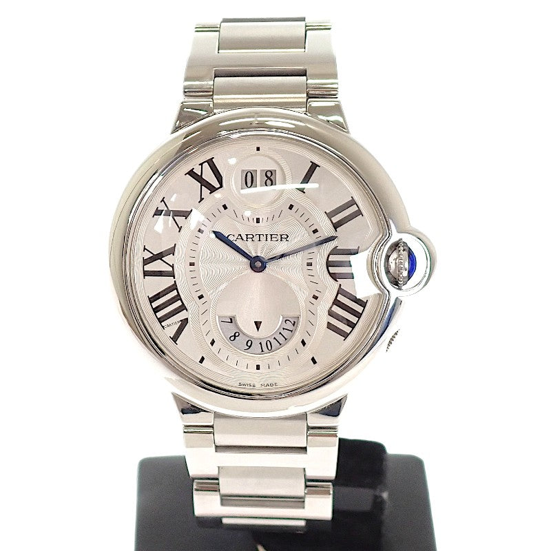 カルティエ CARTIER バロンブルー 2タイムゾーン W6920011 腕時計 ステンレススチール シルバー スイス製クオーツ ホワイト文字盤 メンズ【中古】【Aランク】