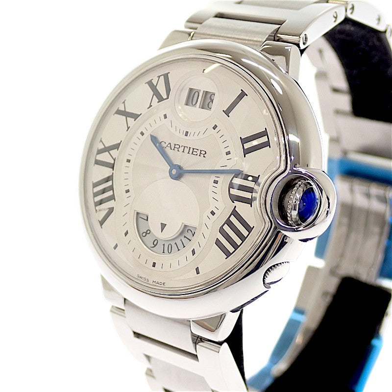 カルティエ CARTIER バロンブルー 2タイムゾーン W6920011 腕時計 ステンレススチール シルバー スイス製クオーツ ホワイト文字盤 メンズ【中古】【Aランク】