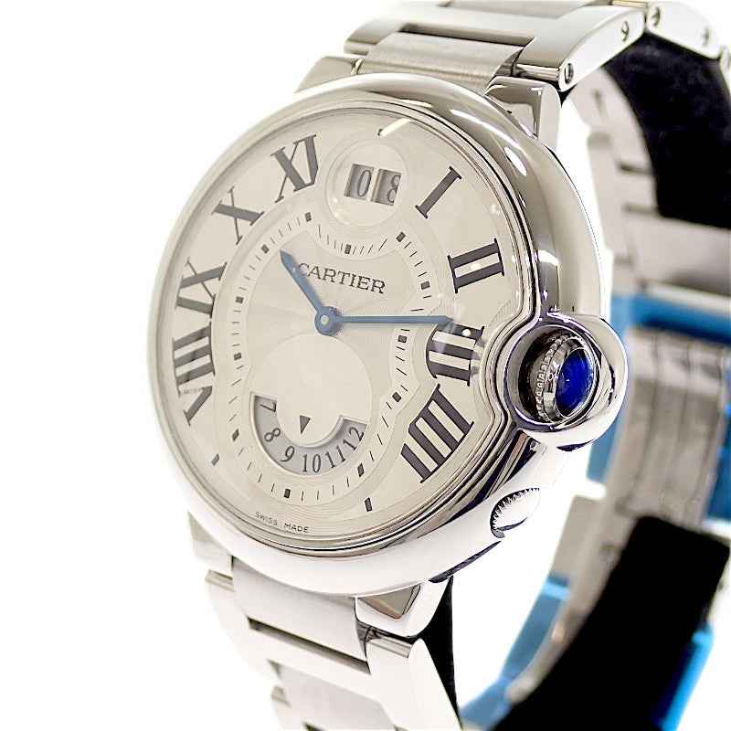 カルティエ CARTIER バロンブルー 2タイムゾーン W6920011 腕時計 ステンレススチール シルバー スイス製クオーツ ホワイト文字盤 メンズ【中古】【Aランク】