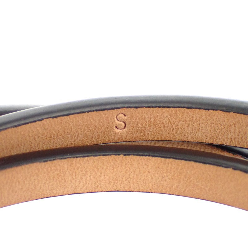 ロエベ LOEWE アナグラム S J242TWLX03 ブレスレット カーフ 真ちゅう ブラック ゴールド金具 レディース【中古】【Aランク】