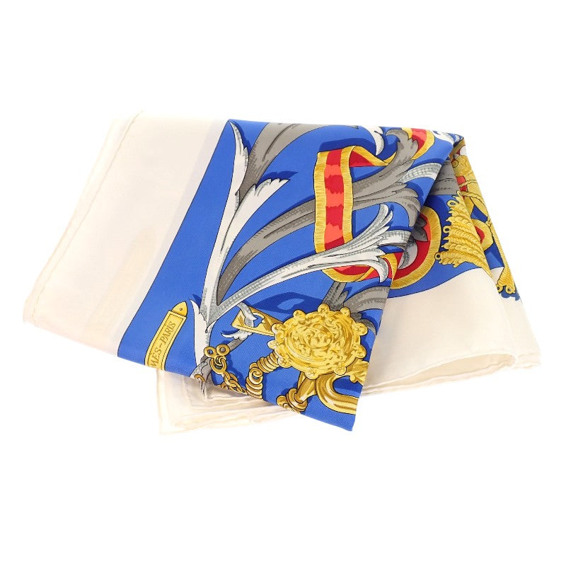 エルメス HERMES カレ90 LE MORS A LA CONETABLE 轡の気品 スカーフ シルク ブルー レディース【中古】【Aランク】