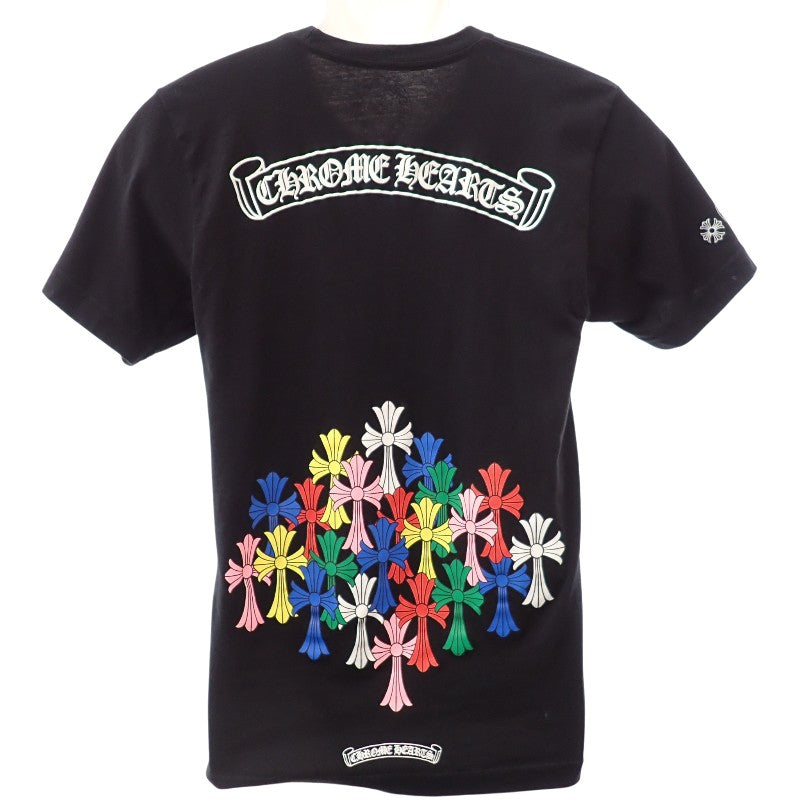 クロムハーツ CHROME HEARTS マルチ クロスセメタリー トップス S 408129111-983 半袖Tシャツ コットン ブラック マルチカラー メンズ【中古】【Aランク】