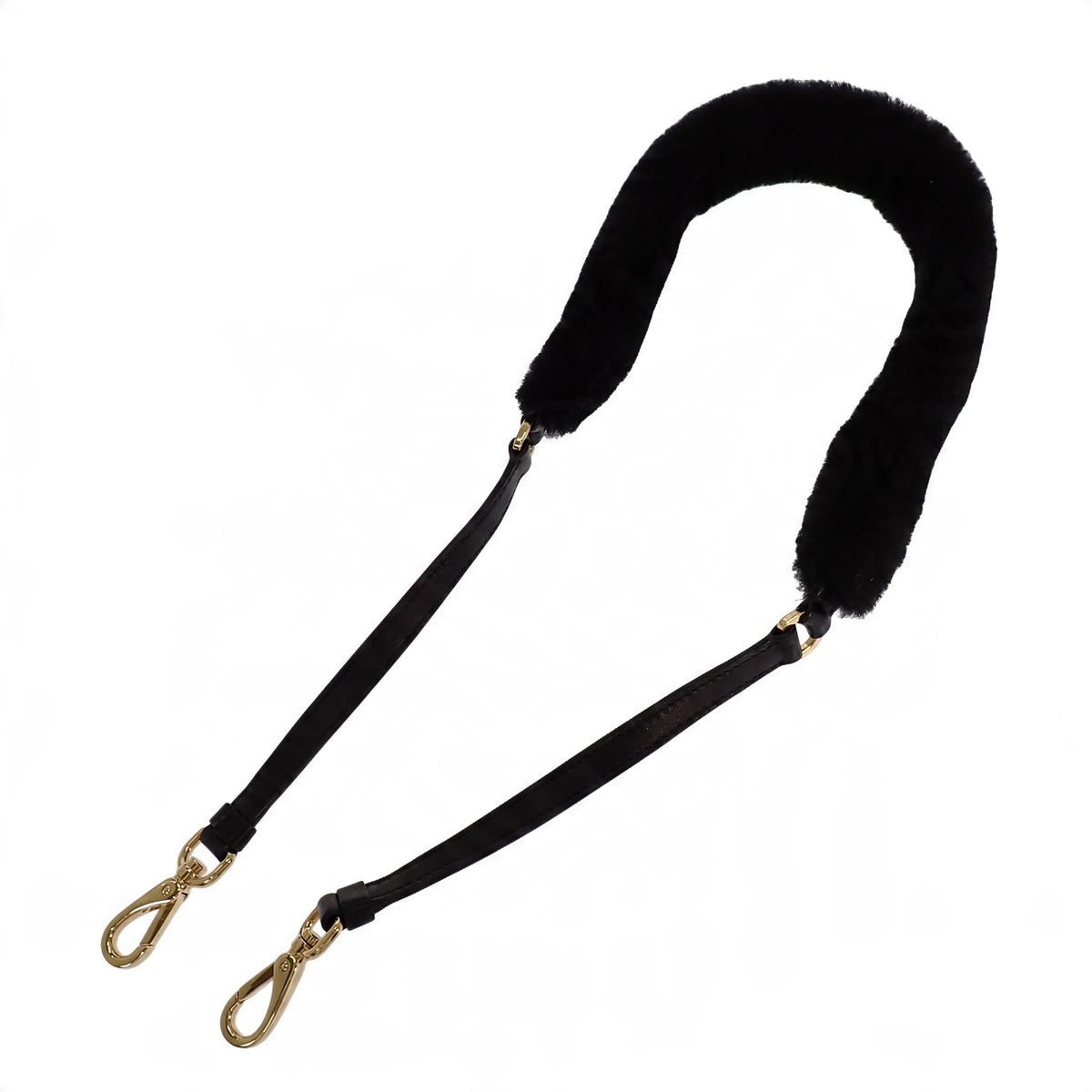 プラダ PRADA シアリング トートバッグ 1BG447 2EC9 F0IAU 2WAYバッグ ショルダーバッグ シープレザー 羊毛 ブラック ホワイトロゴ ゴールド金具 レディース【中古】【Aランク】