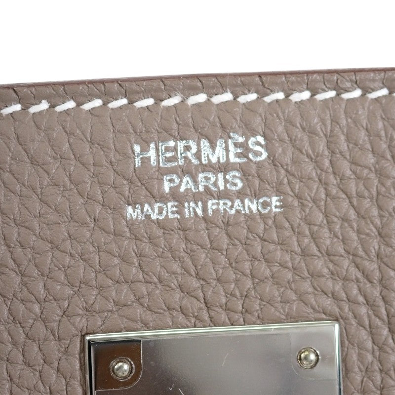 愛馬仕 HERMES 柏金包 30 手提包 Togo 皮革 灰色 錫器色 銀色金屬 女士【中古】【AB級】