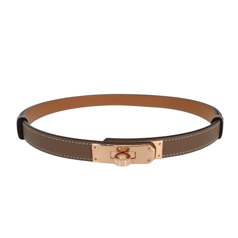 エルメス HERMES ケリー18 H069853CD01 ベルト ヴォーエプソン ベージュ エトゥープ ゴールド金具 55-100 レディース【中古】【SAランク】