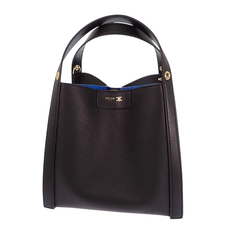 セリーヌ CELINE スモールキューボ バッグ 124182T83.38NO 2WAYバッグ ハンドバッグ ショルダーバッグ カーフ ブラック ゴールド金具 レディース【中古】【Aランク】