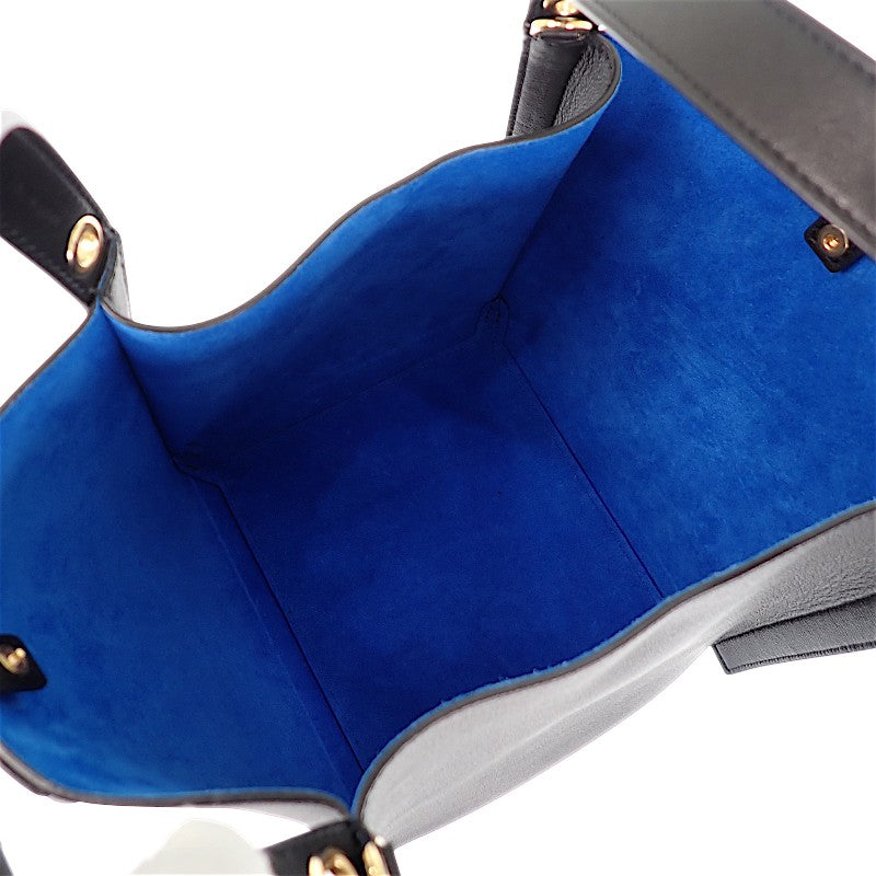 セリーヌ CELINE スモールキューボ バッグ 124182T83.38NO 2WAYバッグ ハンドバッグ ショルダーバッグ カーフ ブラック ゴールド金具 レディース【中古】【Aランク】
