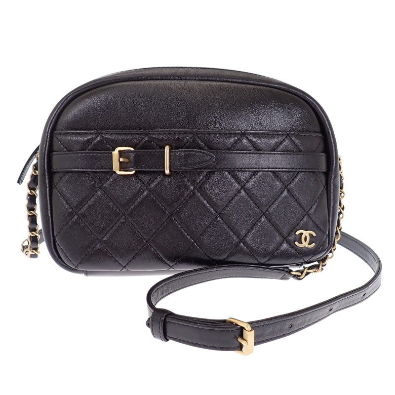 シャネル CHANEL カメラバッグ ショルダーバッグ ラムスキン ブラック 