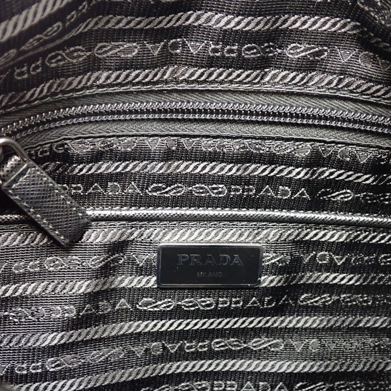 PRADA 普拉達 Re-Nylon 包 1BC421 單肩包 尼龍 皮革 黑色 NERO 銀色五金 女款 中性【中古】【A級品】