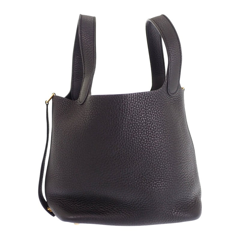 愛馬仕 HERMES Picotin Lock PM 手提包 Taurillon Clemence 黑色 金色五金 女士【中古】【AB級成色】