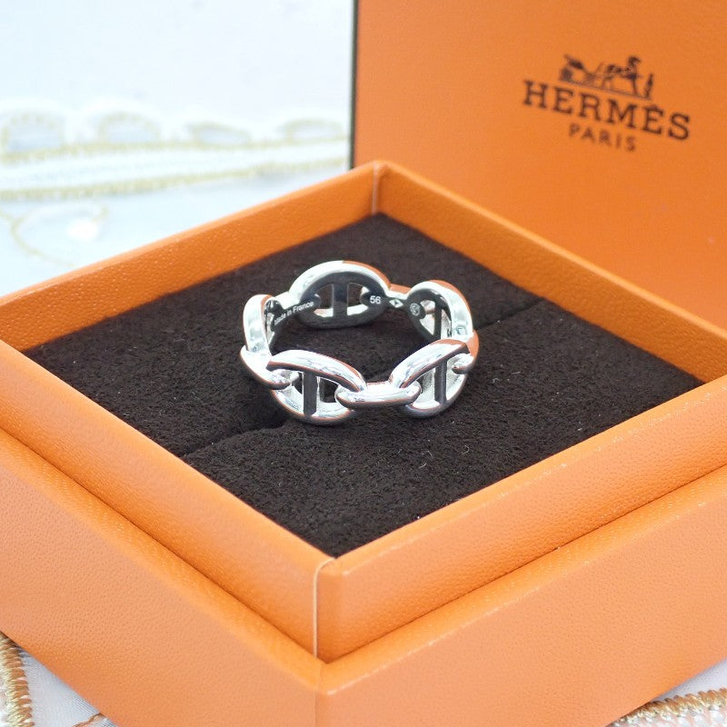愛馬仕 HERMES Chaine d'Ancre Enchainee 16號 H109507B 戒指 純銀925 女士【二手】【A級品】