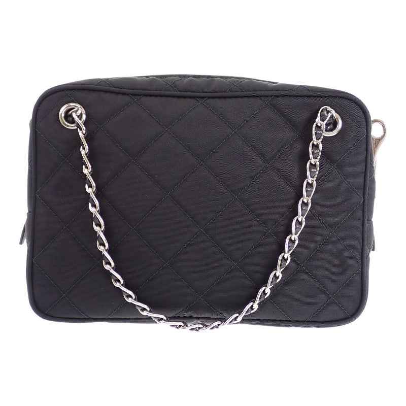 プラダ PRADA キルティングバッグ アウトレット 1BH910 2WAYバッグ ナイロン ブラック シルバー金具 レディース【中古】【ABランク】