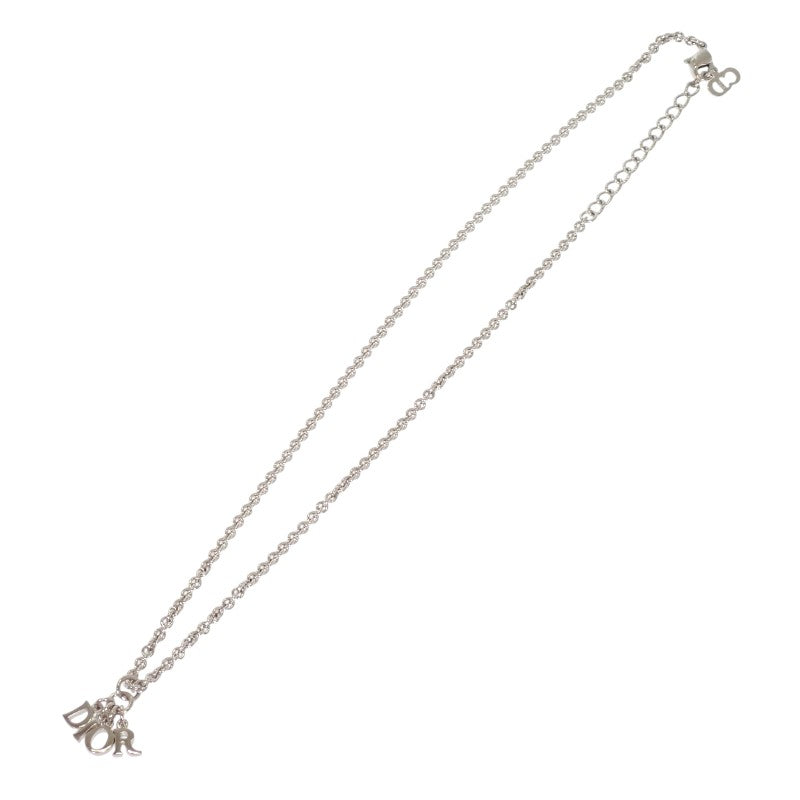 クリスチャンディオール Christian Dior ロゴ ペンダント ネックレス メタル シルバー レディース【中古】【ABランク】