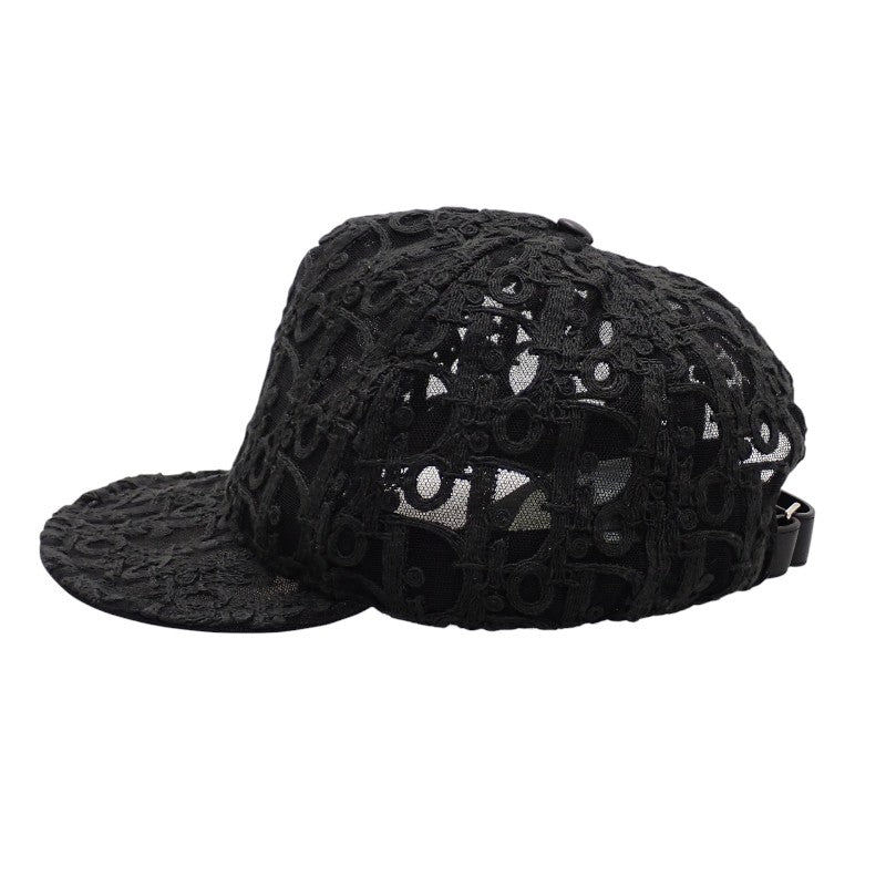 克里斯汀迪奧 Christian Dior Homme Oblique 棒球網帽 網紗 M 283C905A0075 鴨舌帽 尼龍 皮革 黑色 女款 男款【中古】【A級】