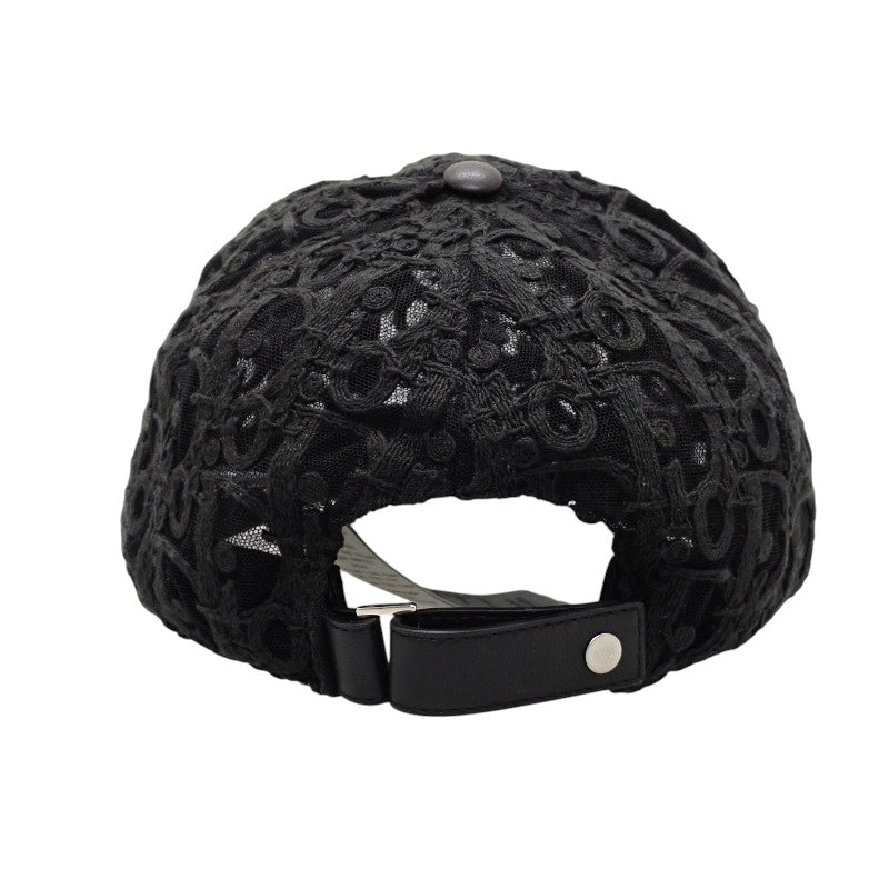 克里斯汀迪奧 Christian Dior Homme Oblique 棒球網帽 網紗 M 283C905A0075 鴨舌帽 尼龍 皮革 黑色 女款 男款【中古】【A級】