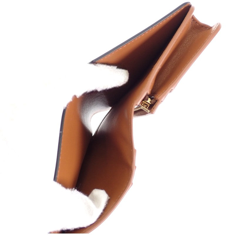 セリーヌ CELINE トリオンフ コンパクト ウォレット 10K622CQH.04LU 二つ折り財布 トリオンフキャンバス タン ブラウン系 レディース【中古】【Aランク】