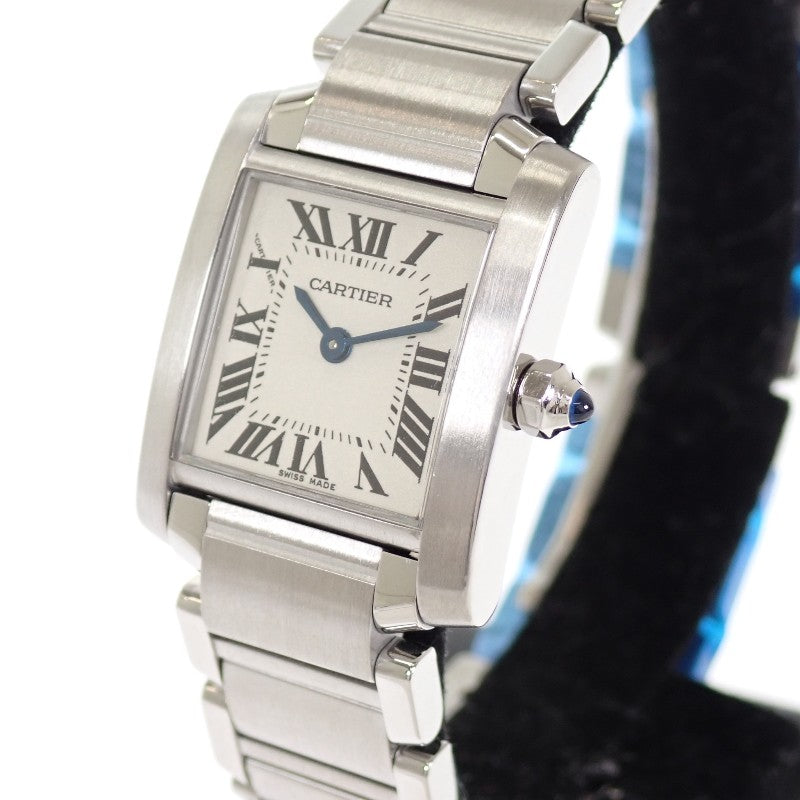 カルティエ CARTIER タンクフランセーズSM W51008Q3 腕時計 ステンレススチール クオーツ シルバー文字盤 レディース【中古】【Aランク】