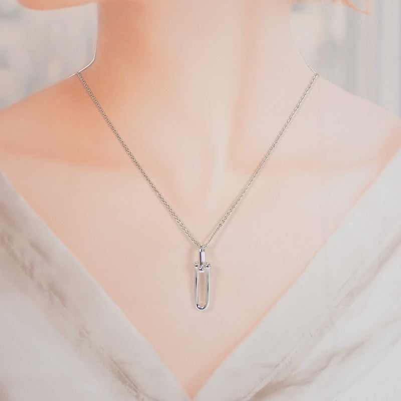 ティファニー TIFFANY&Co. ハードウェア 細長リンク ペンダント 63104310 ネックレス シルバー925 レディース【中古】【Aランク】