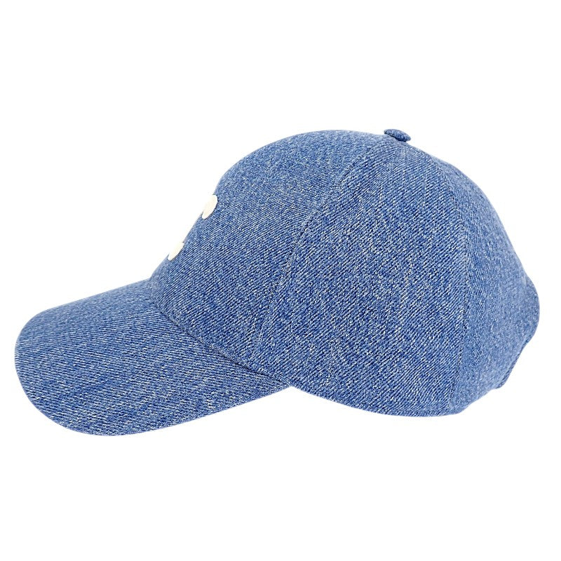 CELINE 凱旋門標誌 棒球帽 Union Wash 牛仔布 S 2AUT6930F.07DU 鴨舌帽 棉 藍色 女款 男款【中古】【A級】