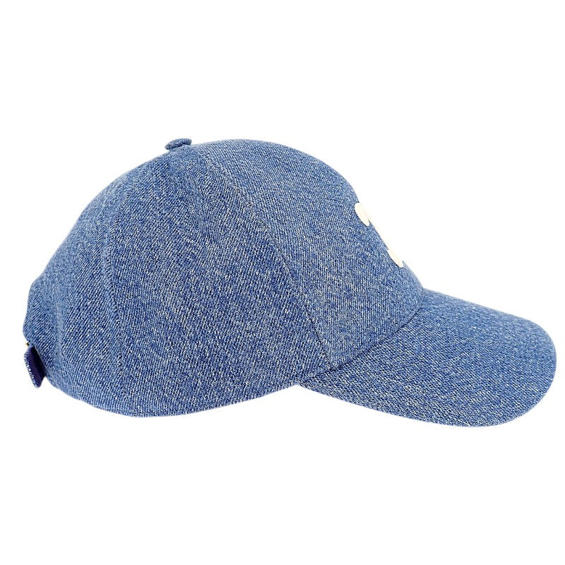CELINE 凱旋門標誌 棒球帽 Union Wash 牛仔布 S 2AUT6930F.07DU 鴨舌帽 棉 藍色 女款 男款【中古】【A級】