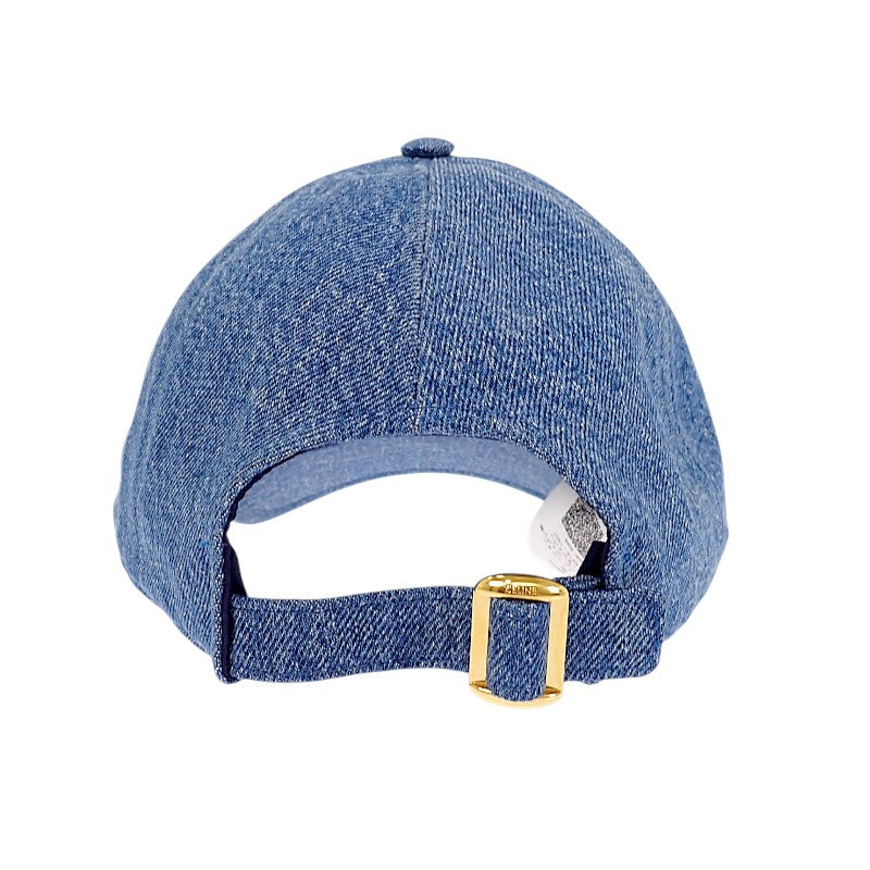 CELINE 凱旋門標誌 棒球帽 Union Wash 牛仔布 S 2AUT6930F.07DU 鴨舌帽 棉 藍色 女款 男款【中古】【A級】
