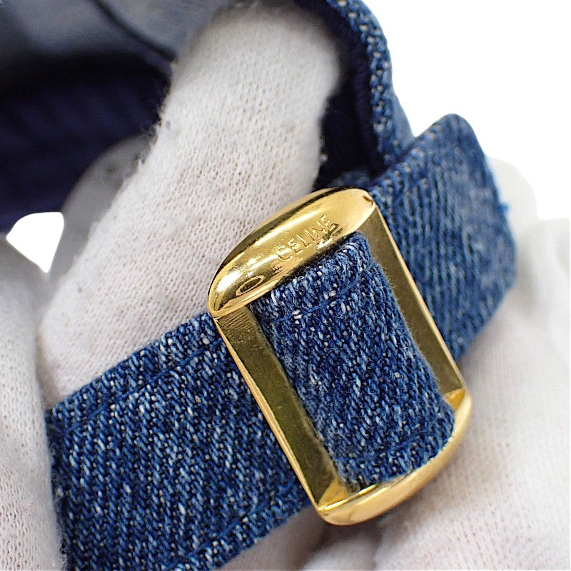 CELINE 凱旋門標誌 棒球帽 Union Wash 牛仔布 S 2AUT6930F.07DU 鴨舌帽 棉 藍色 女款 男款【中古】【A級】