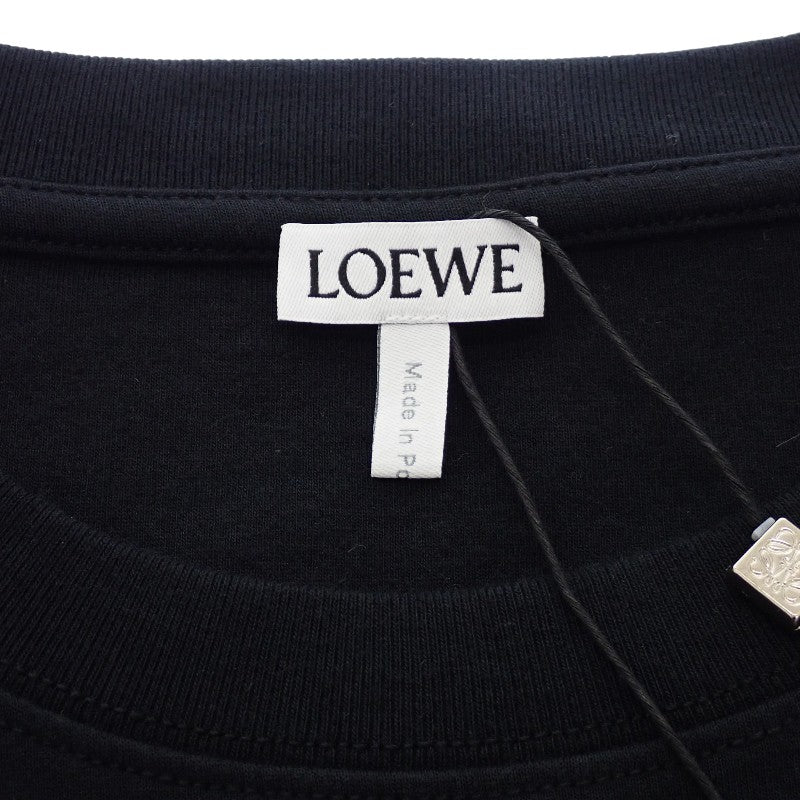 羅威 LOEWE 不對稱 T 恤 L S540Y22X59 短袖 T 恤 棉 尼龍 黑色 男士【中古】【SA級】