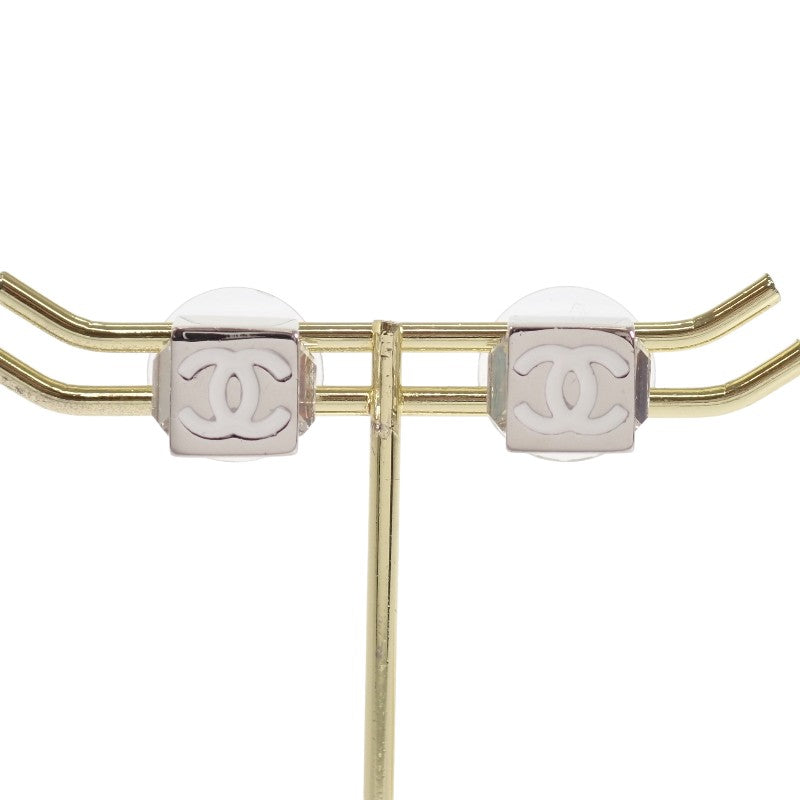 シャネル CHANEL CCキューブ スクエア B25C刻印 ピアス メタル クリスタル シルバー レディース【中古】【ABランク】