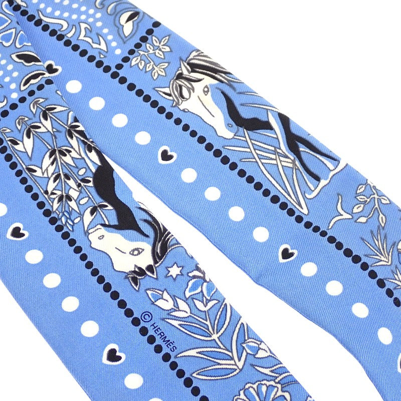 愛馬仕 HERMES Twilly Entre Ciel et mer Bandana 天地之間 絲巾 藍色 女士【中古】【AB級】