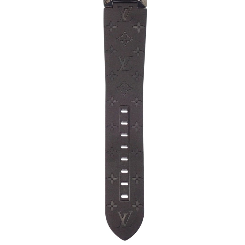 路易威登 LOUIS VUITTON Tambour 月亮之星GM Q8D11Z 腕錶 不鏽鋼 橡膠 黑色 銀色 石英機芯 黑色錶盤 男款【中古】【AB級】