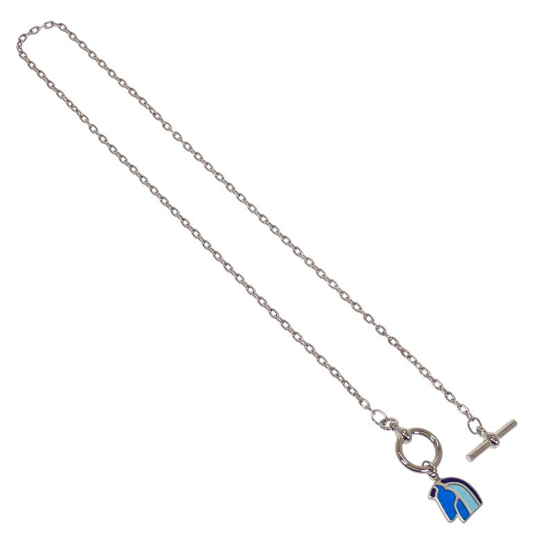 エルメス HERMES ヘリオスシュバル 950003FP ネックレス メタル シルバー ブルー レディース【中古】【Aランク】